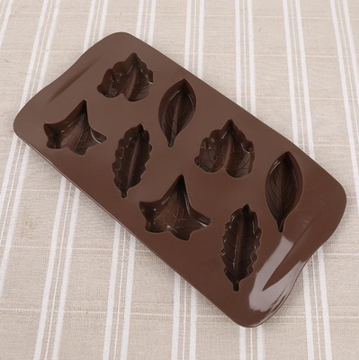 3d Özel Sert Yaprak Silikon Şeker Kalıpları 8 Kavite Hafif Kolay Temizlik