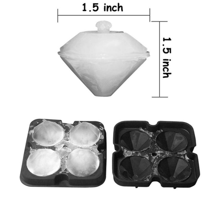 3D Elmas Silikon Ice Cube Kalıpları İçecekler İçin 12 * 12 * 3.8 CM