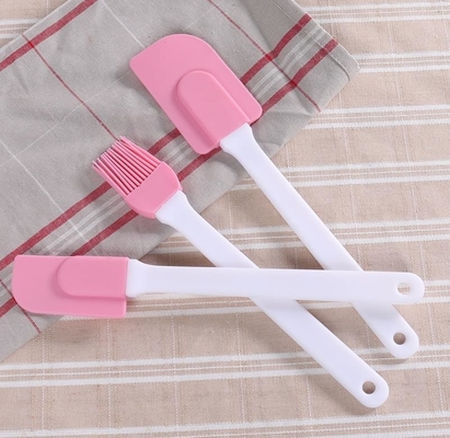 Sert Plastik Isıya Dayanıklı Spatula Fırçası, Silikon Pişirme Spatula Pembe Renk