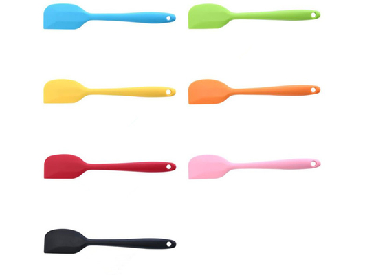 Uzun İnce Pişirme Silikon Kaşık Spatula Zararlı Olmayan Malzeme Yüksek Isı