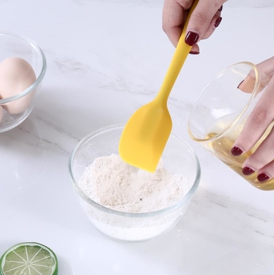 Uzun İnce Pişirme Silikon Kaşık Spatula Zararlı Olmayan Malzeme Yüksek Isı