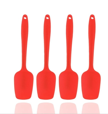Pişirme için Dayanıklı Oluklu Mini Kauçuk Silikon Kaşık Spatula Seti