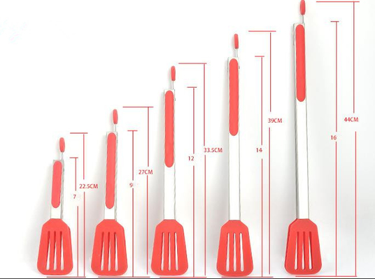 Oluklu Turner Silikon Mutfak Ürünleri Özel Logo Yazdırılabilir Spatula Tong