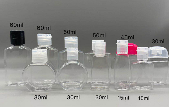 Hızlı Kargo Boş Pet Şişeler, 15 ~ 60ML Mini El Dezenfektanı Şişeleri